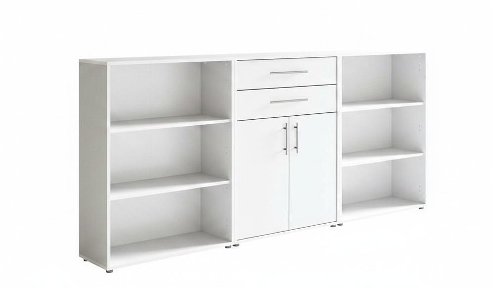 Aktenschrank Office Edition Weiß B: 253,2cm - Weiß, MODERN, Holzwerkstoff (253,2/113,6/33cm) - MID.YOU