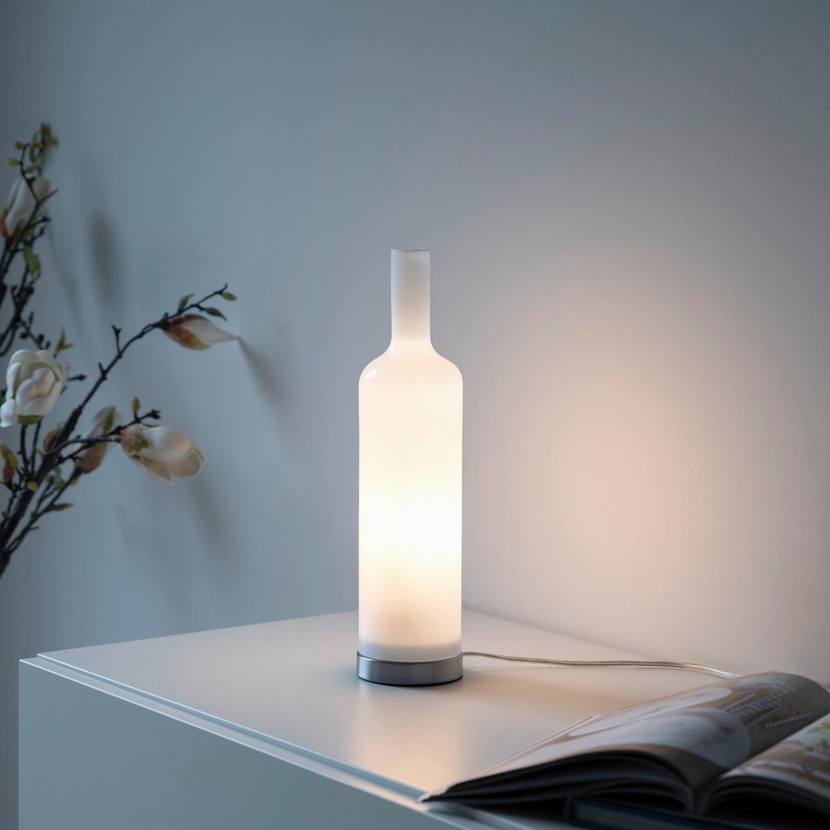 Tischleuchte, E14 14006-27 - Weiß, Basics, Glas/Kunststoff (8,5/8,5/34cm)
