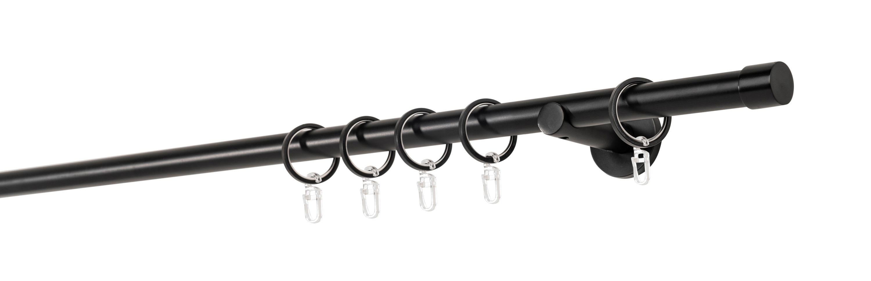 Rundstangengarnitur Schwarz L: 290 Cm - Schwarz, Basics, Metall (290cm)