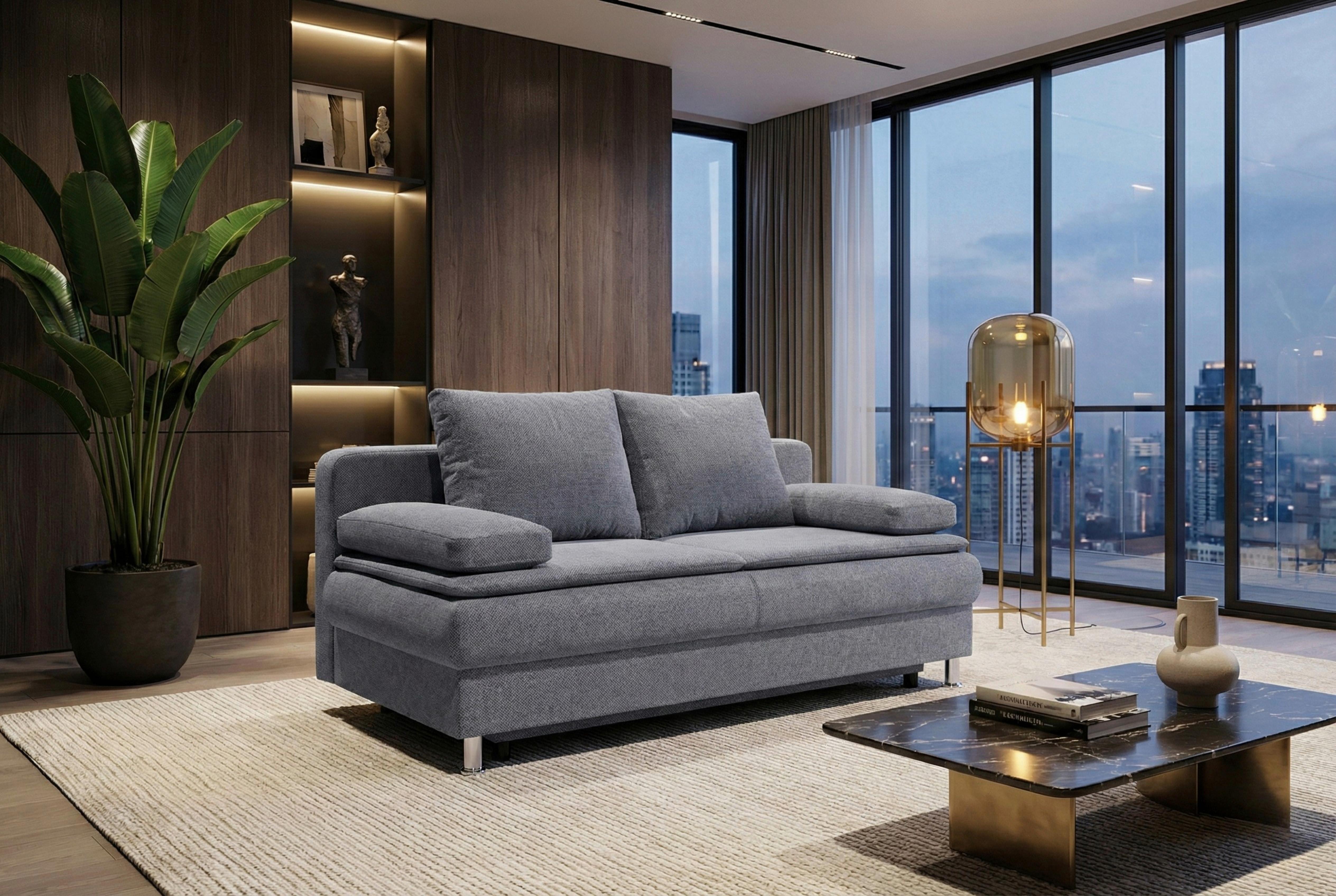 2-sitzer-sofa Mit Schlaffunktion Ken Grau