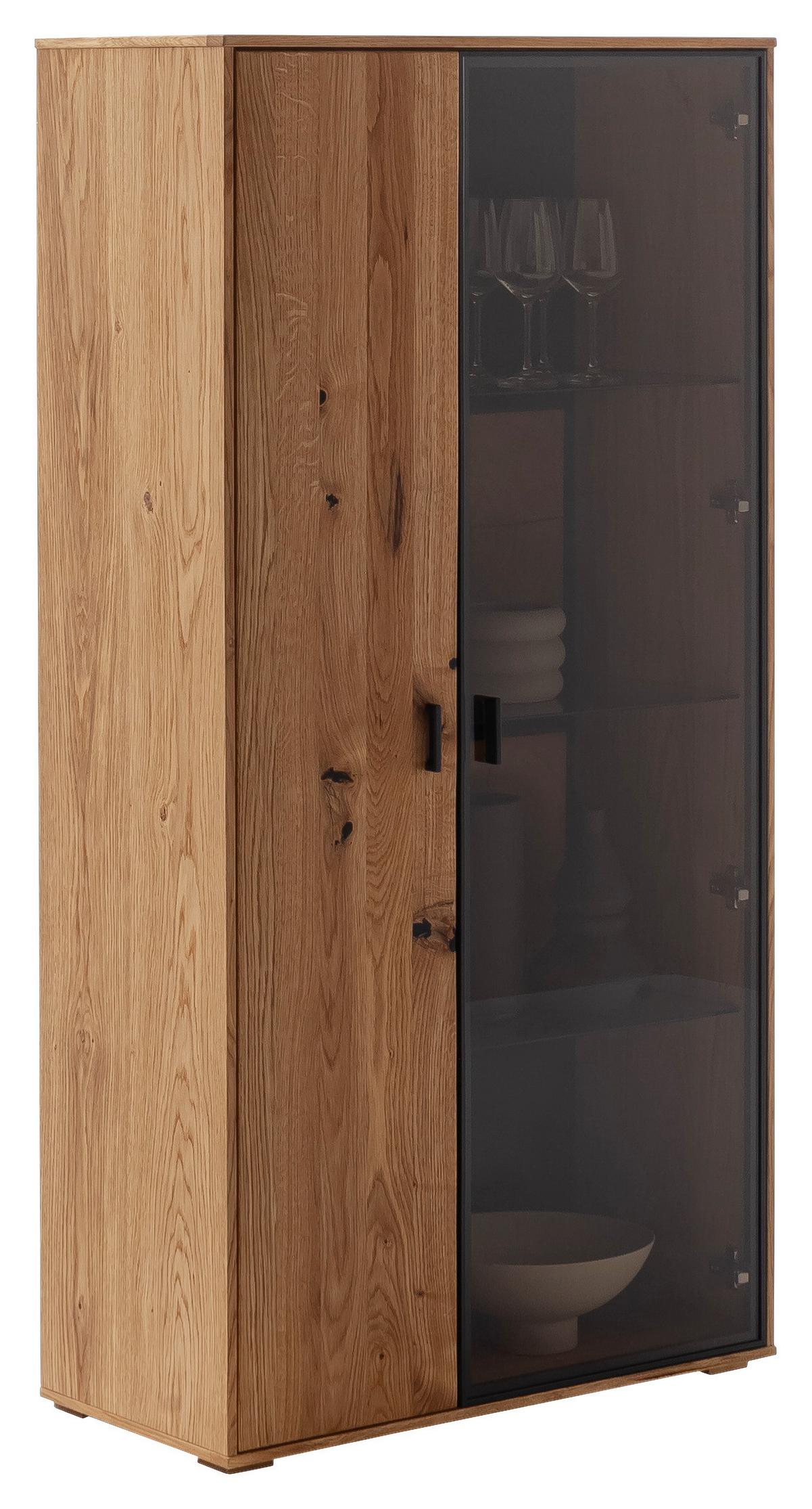 Highboard Assini Wildeiche B: 78 cm - Wildeiche, Design, Glas/Holz (78/156/37cm) - MID.YOU