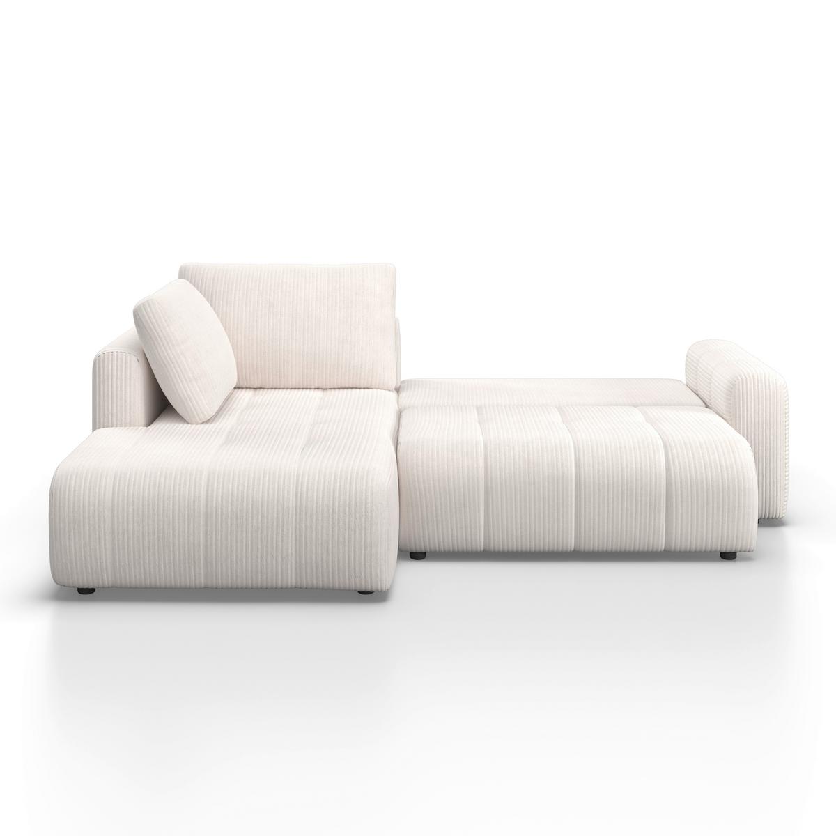 Sedací souprava GIA, levá, bílá - bílá/černá, Moderní, dřevo/textil (261/94/197cm) - Bessagi Home