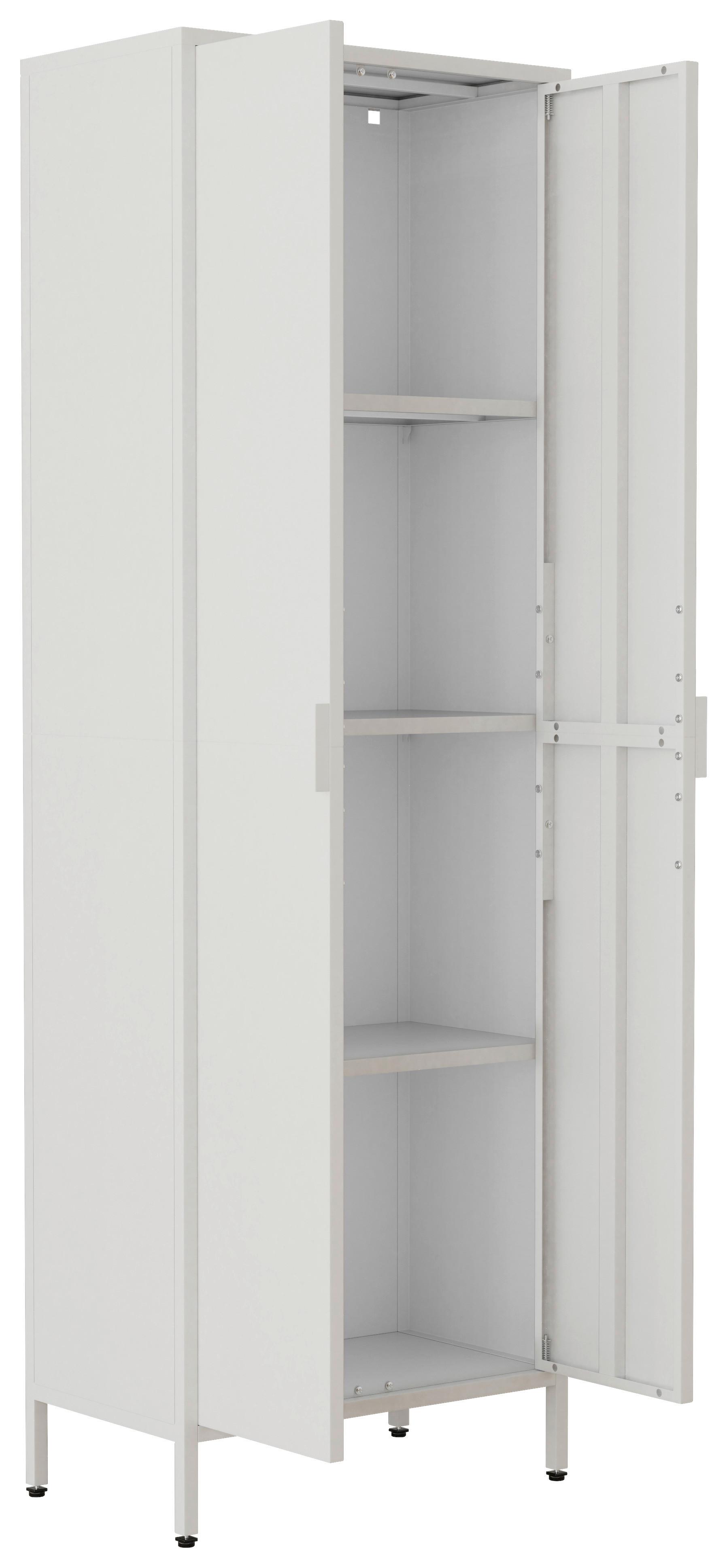 DREHTÜRENSCHRANK Flokas Weiß B: 60 cm - Weiß, Design, Metall (60/180/35cm) - MID.YOU