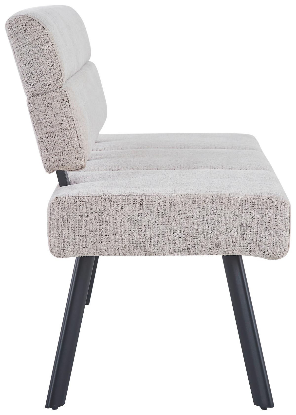 Sitzbank Paros Mit Lehne Beige, B: 140 Cm - Beige/Schwarz, KONVENTIONELL, Textil/Metall (140/88/62cm) - MID.YOU