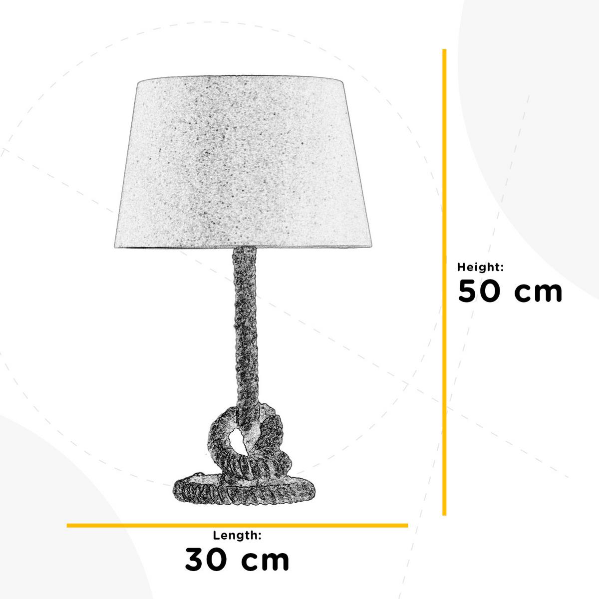 Tischleuchte Corda Mauli Weiß Schwarz L: 30 cm - Schwarz/Weiß, Natur, Kunststoff/Textil (30/30/50cm)