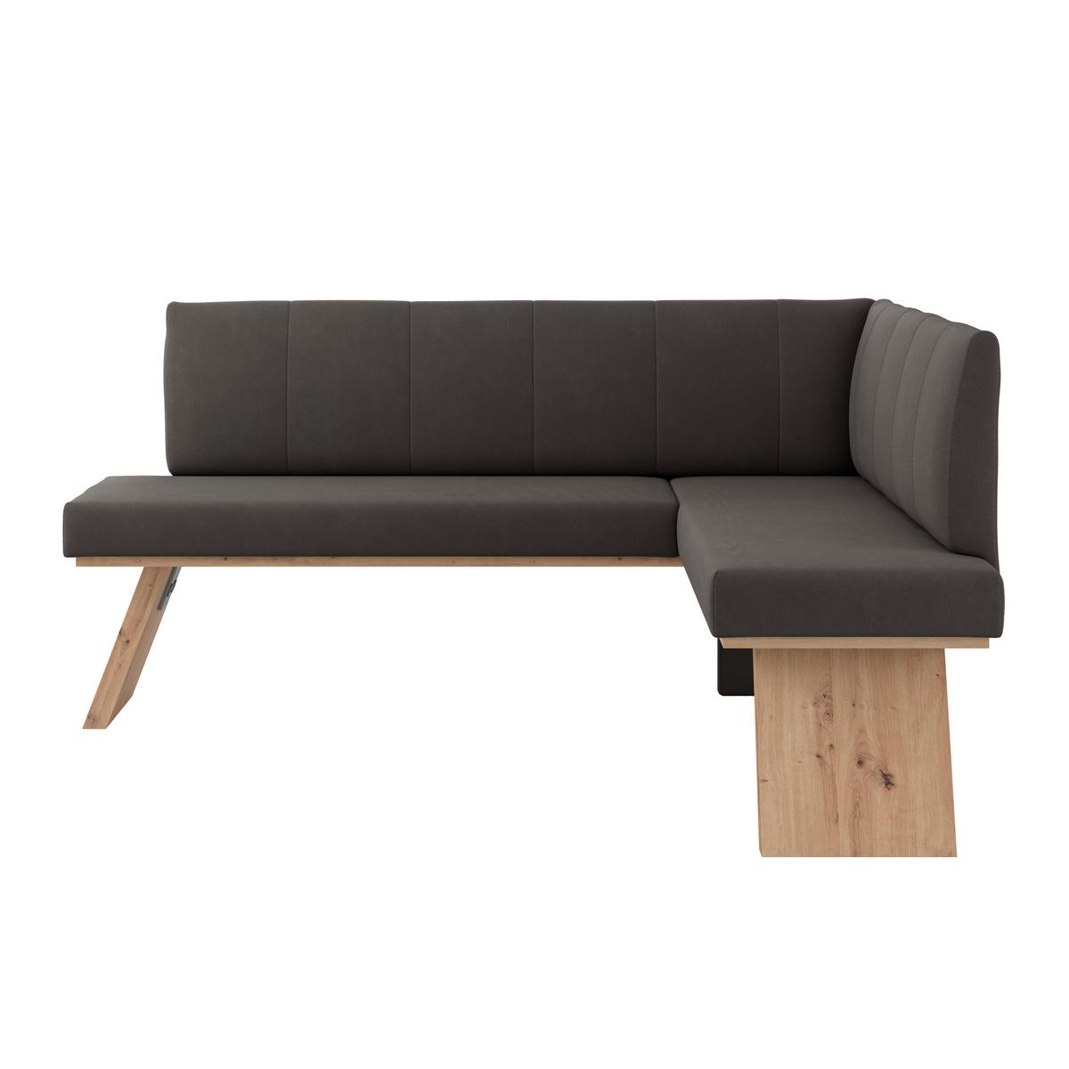 Eckbank Emma Ii Webstoff Anthrazit, B: 185 Cm - Eichefarben/Anthrazit, KONVENTIONELL, Holzwerkstoff/Textil (185/150cm)