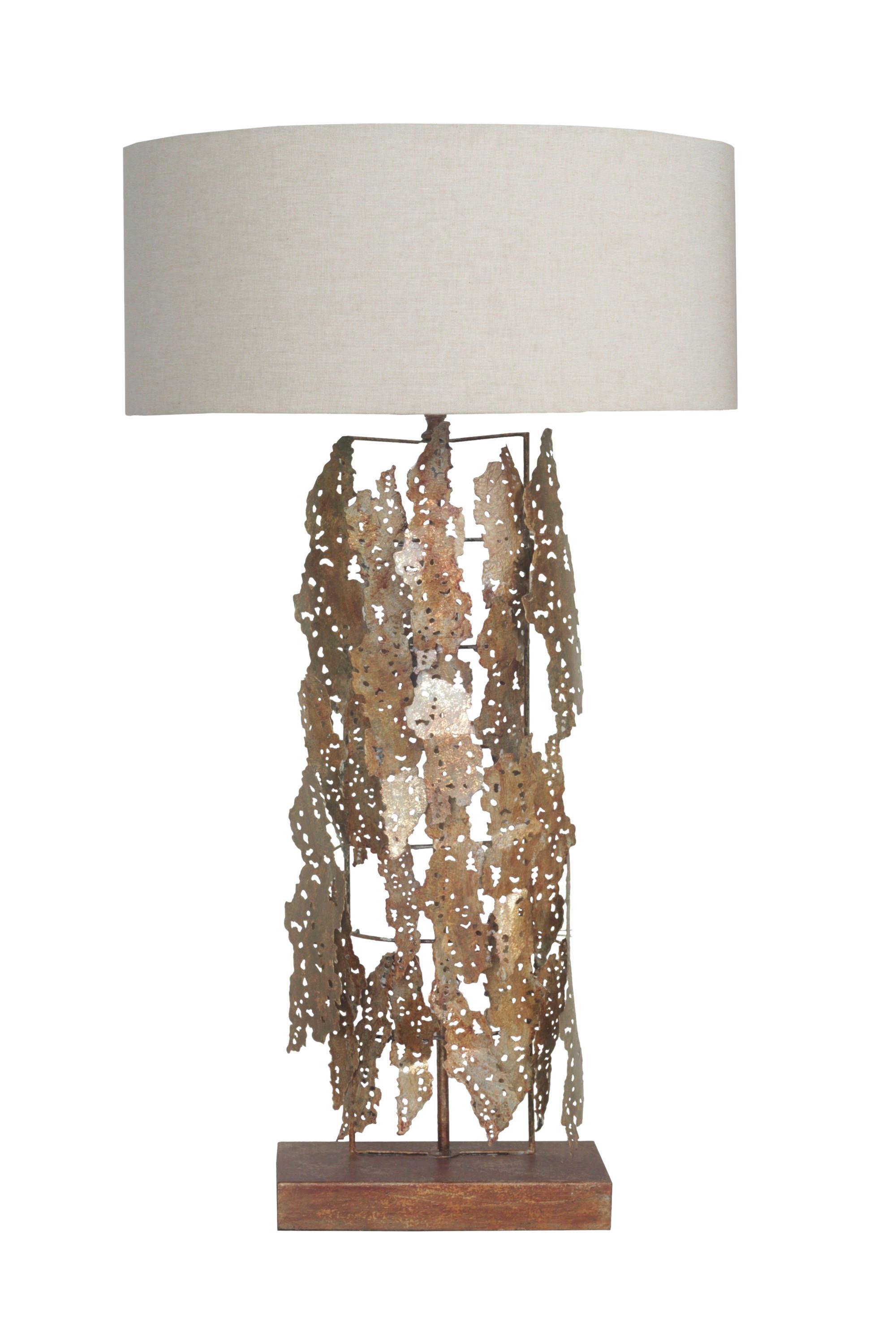 Tischleuchte Impression Large Gold - Trend, Textil/Metall (49/49/87cm) - Kayoom