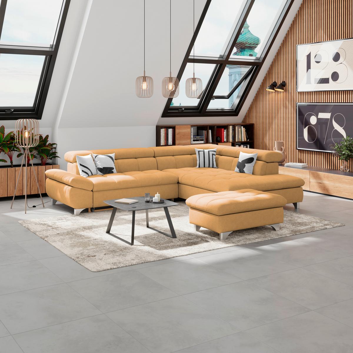 Hocke Gemini Goldfarben, B: 108cm - Chromfarben/Goldfarben, KONVENTIONELL, Textil (108/46/108cm)