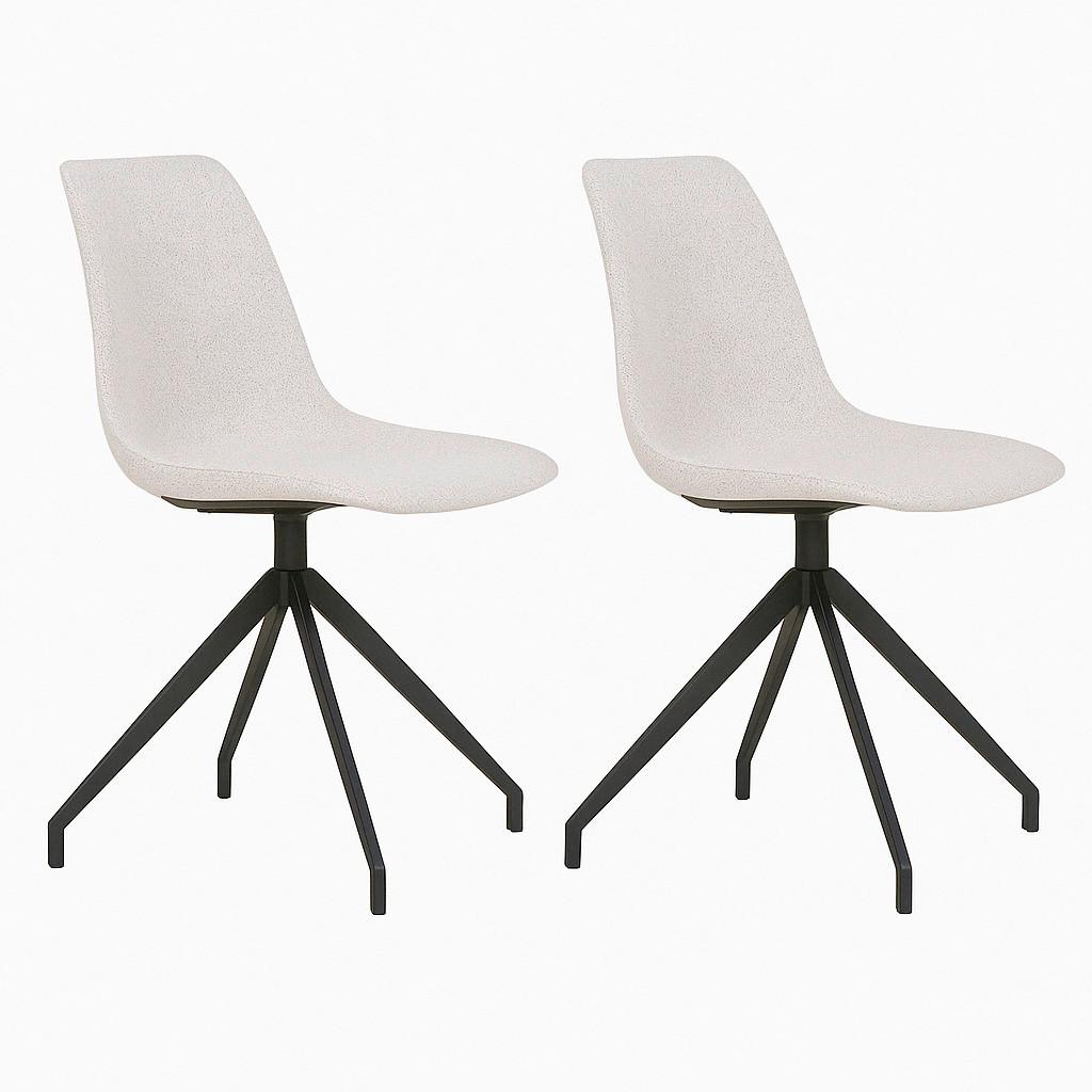 Stuhl-Set Monaco Sandfarben B: 48 cm - Sandfarben/Schwarz, MODERN, Textil/Metall (48/86/56cm) - MID.YOU