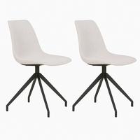 Stuhl-Set Monaco Sandfarben B: 48 cm - Sandfarben/Schwarz, MODERN, Textil/Metall (48/86/56cm) - MID.YOU