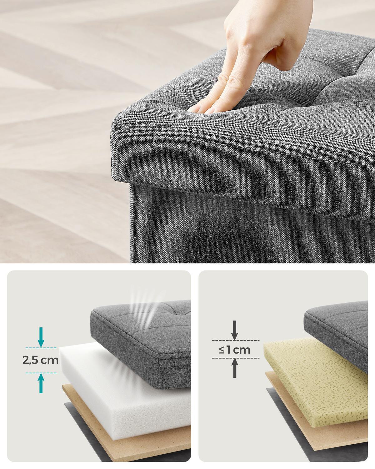 SITZBOX Grau B: 41cm - Grau, Basics, Holzwerkstoff/Textil (41/31/31cm)