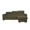 Rohová sedačka MARCO, obojstranná, oliv.zelený velúr - olivovozelená/čierna, Konventionell, kov/drevo (238/78-94/170cm)
