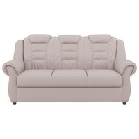 3-Sitzer-Sofa Boston Hellgrau Lederlook - Hellgrau/Schwarz, KONVENTIONELL, Textil (196/102/101cm) - Livetastic
