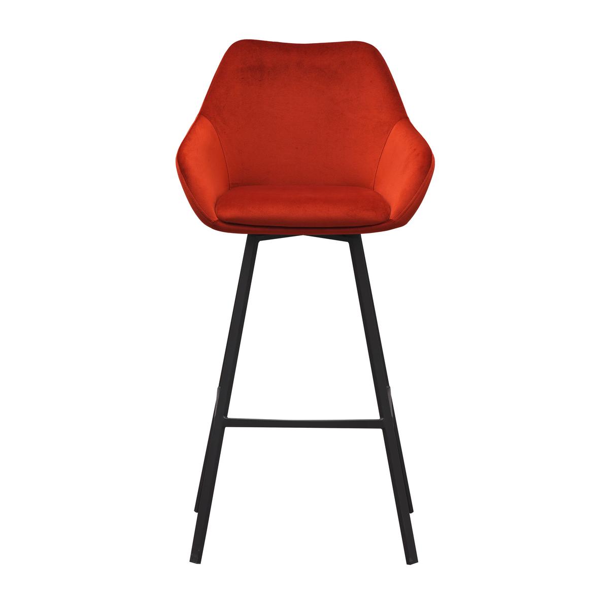 Barhocker-Set Casper Rostfarben B: 55 cm - Rostfarben/Cognac, MODERN, Textil/Metall (55/109/57cm) - MID.YOU