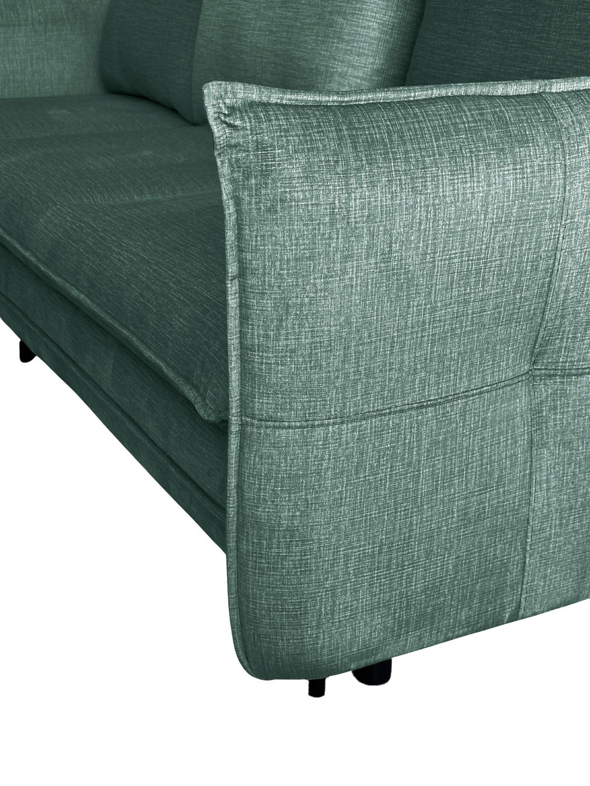 Ecksofa Melody - Schwarz/Mintgrün, Design, Textil (170/235cm) - MID.YOU