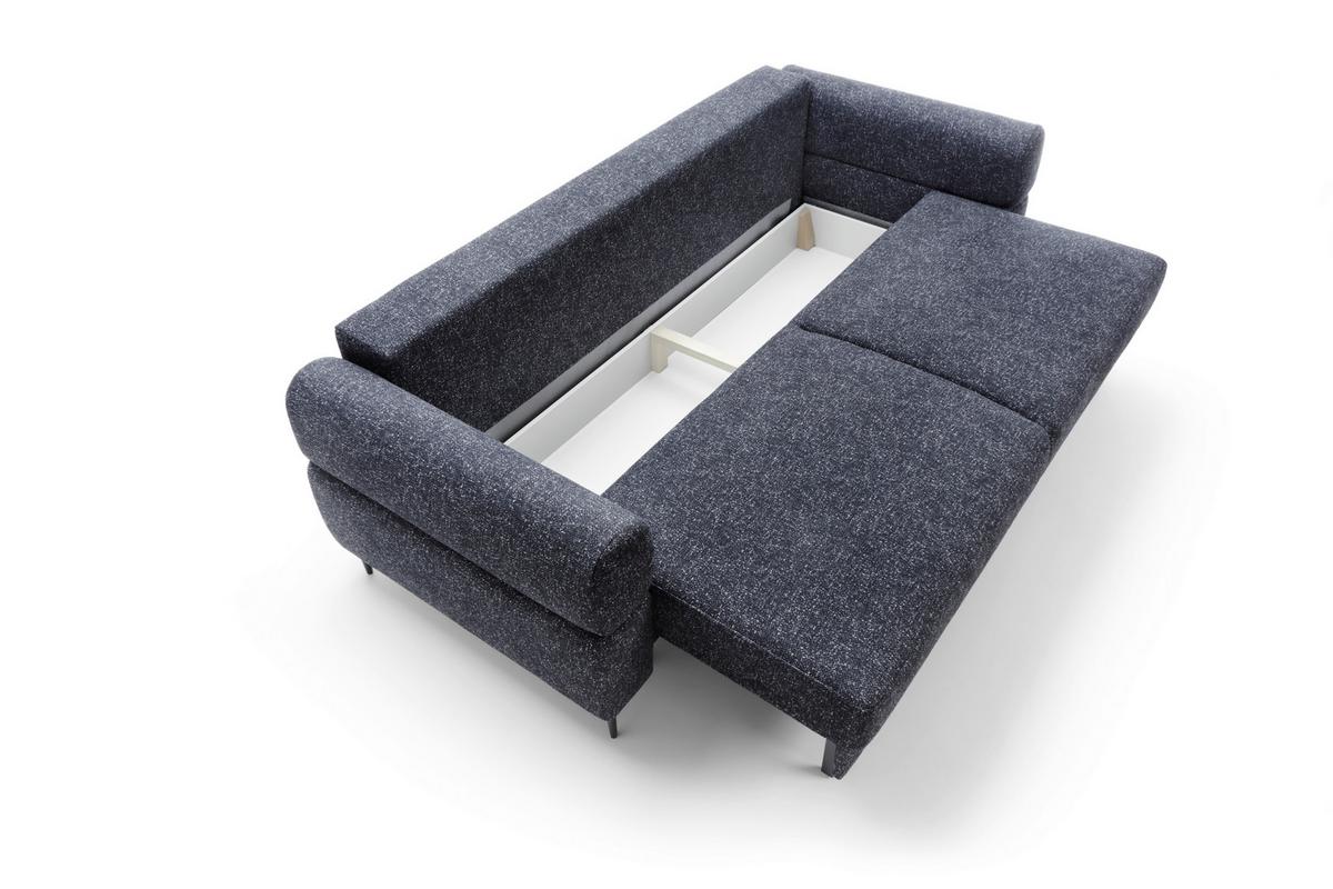 Schlafsofa Nordic Blau B: 102cm - Blau/Schwarz, Basics, Textil (232/94/102cm) - Livetastic