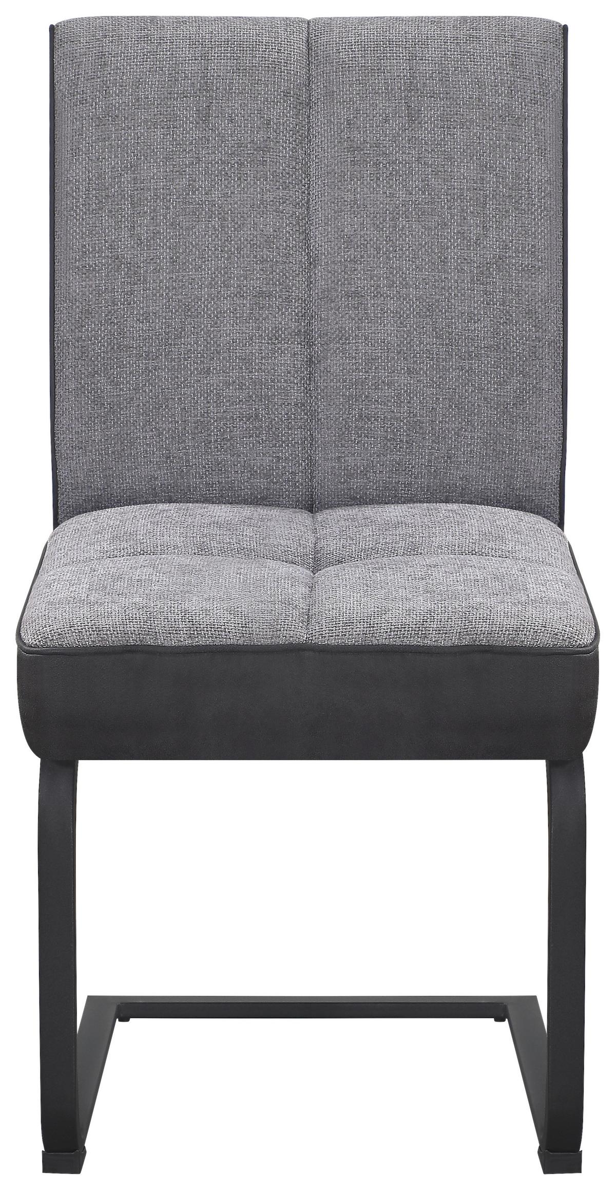 Schwingstuhl Pag - Hellgrau/Schwarz, KONVENTIONELL, Textil/Metall (49/91/60cm) - MID.YOU