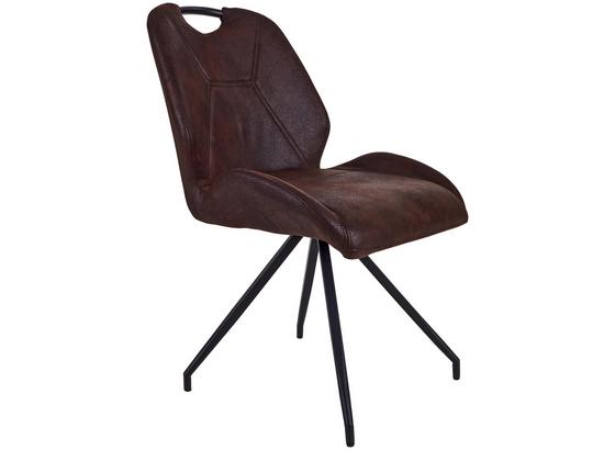 Židle Caren - černá/hnědá, Moderní, kov/textil (50/86/61cm) Židle Caren - černá/hnědá, Moderní, kov/textil (50/86/61cm)