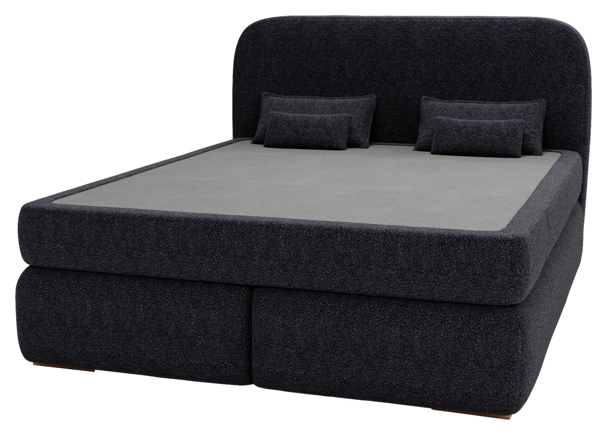 Boxspringbett Isla Schwarz - Buchefarben/Schwarz, Basics, Holz/Holzwerkstoff (180/200cm) - Livetastic