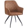 Armlehnstuhl Amber 225 - Braun/Grau, MODERN, Textil/Metall (60/86,5/63,5cm) - Kayoom