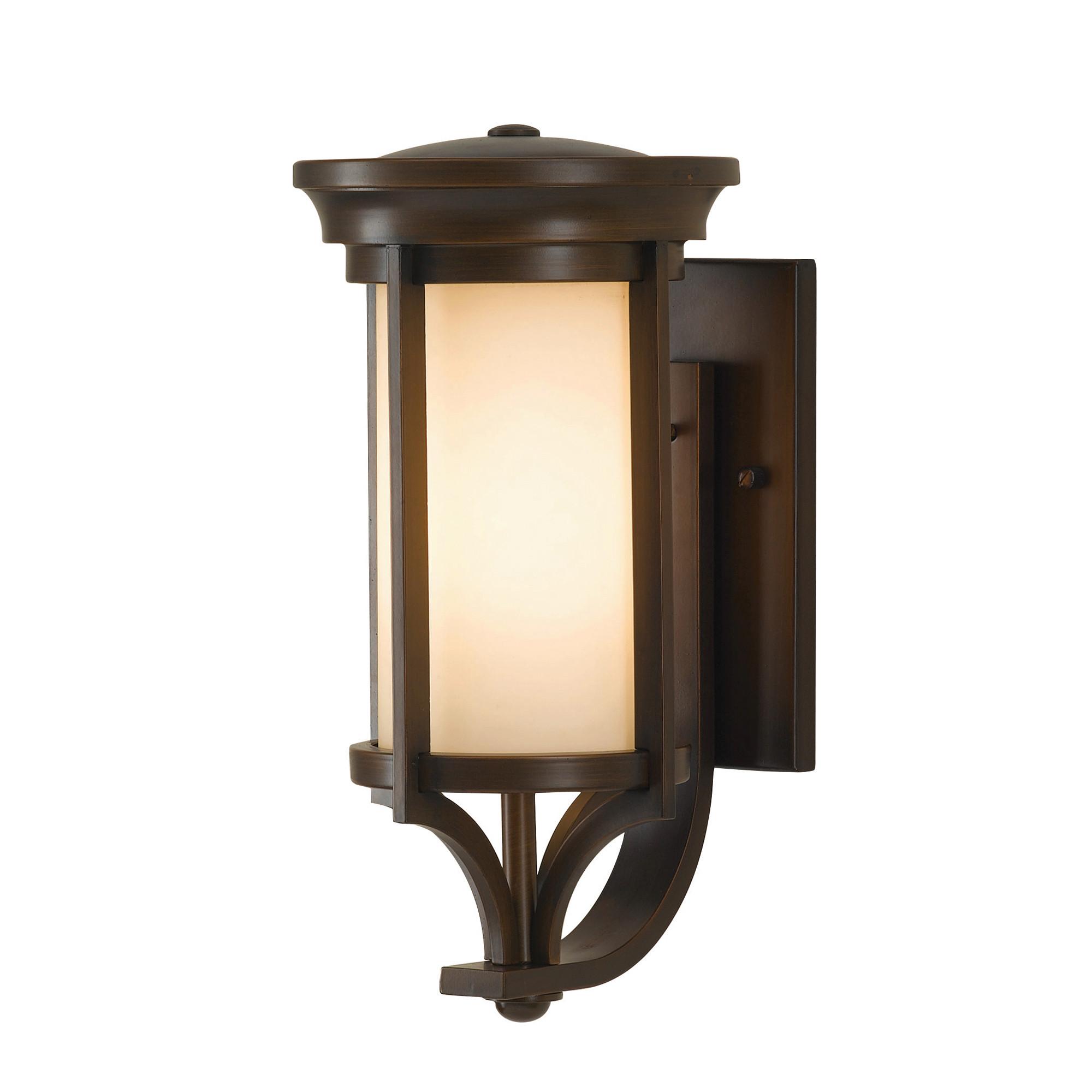 Außenwandleuchte 60w Metall Glas, Wandmontage - Bronzefarben, KONVENTIONELL, Glas/Metall (19.4/38.8/24.1cm) - Elstead Lighting
