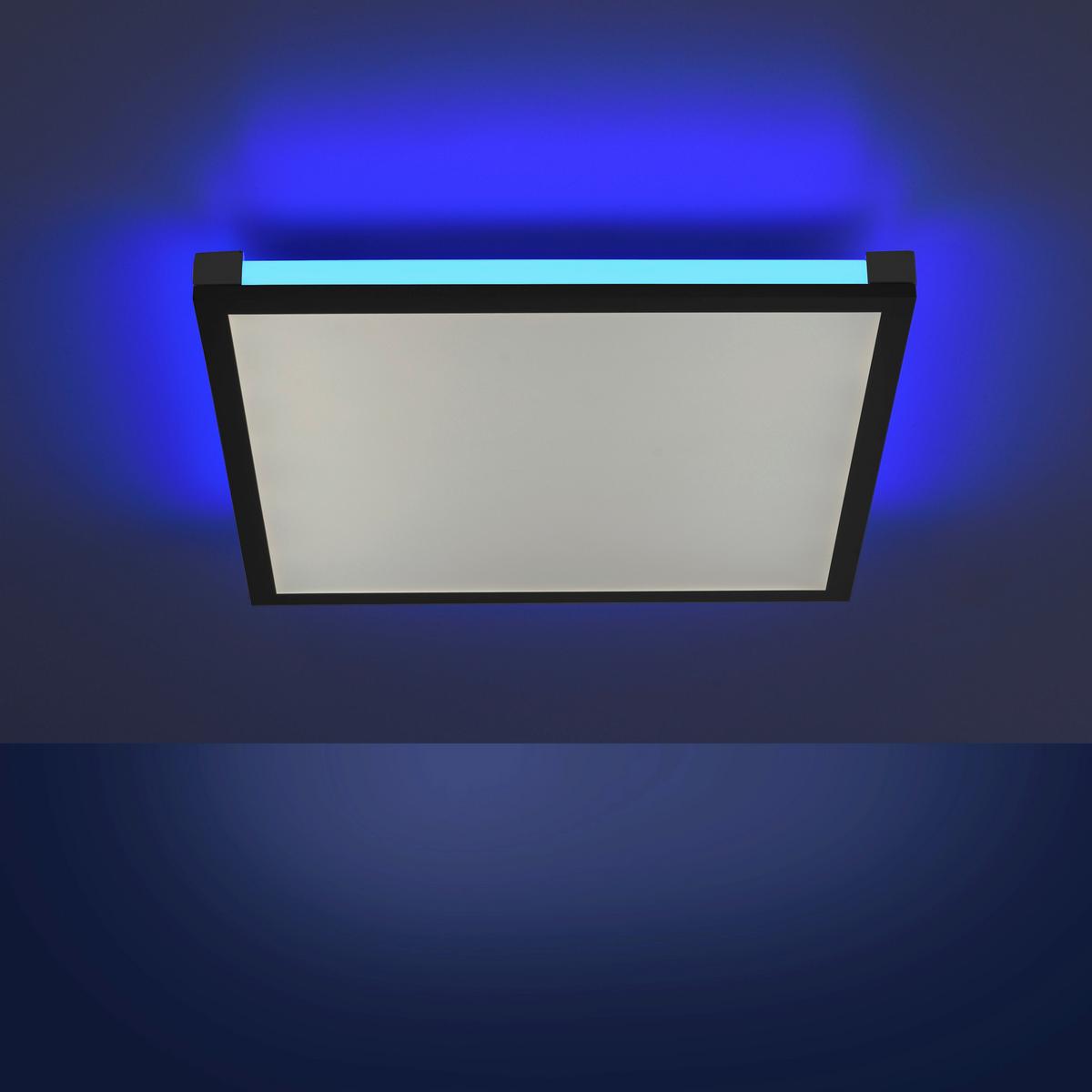 Deckenleuchte Mario L: 45 cm Quadratisch 2-Flammig dimmbar - Schwarz, Basics, Kunststoff/Metall (45/45/7,1cm)