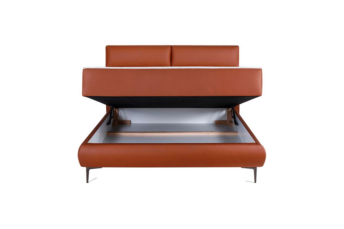 Kárpitozott Ágy Farini 160/200cm - konyak, Konventionell (160/200cm)