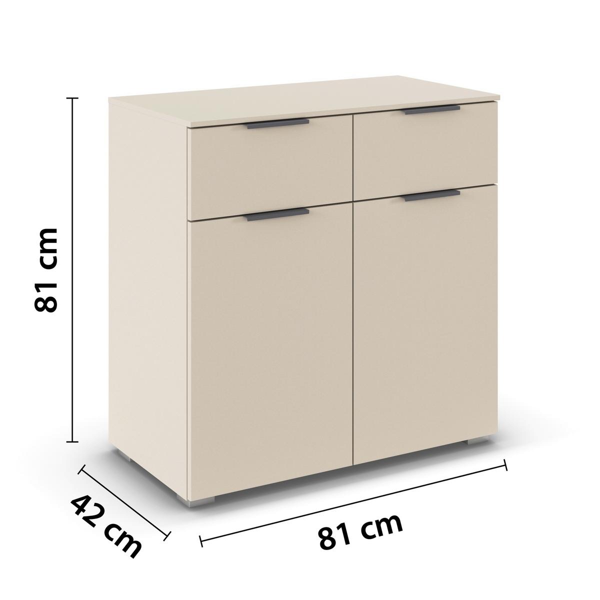 Kommode Alabama Super Champagnerfarben, B: 80cm - Champagner, Trend, Holzwerkstoff (80/81/42cm)