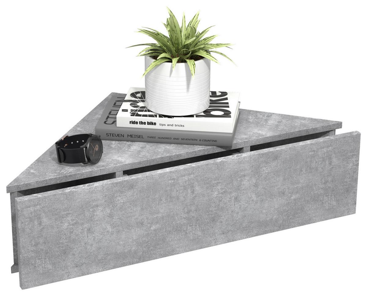 Nachkästchen Beton-grau H: 15 Cm Usal S - Grau, MODERN, Holzwerkstoff (60/15/42,4cm) - MID.YOU