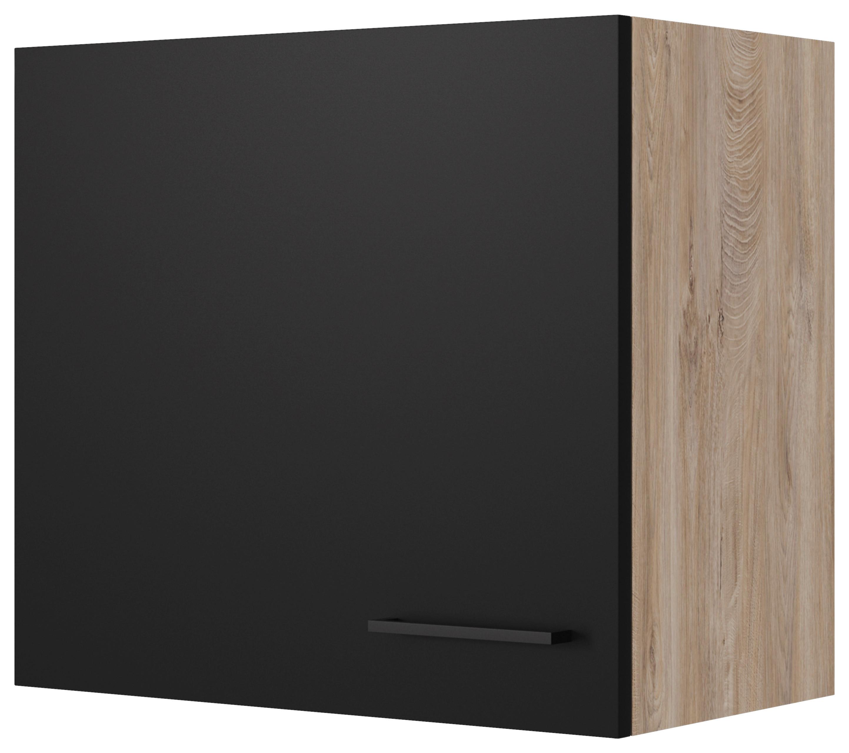 Kuchyňská horní skříňka CAPRI CAPRI H 60 - barvy dubu/černá, Konvenční, kov/kompozitní dřevo (60/54,8/32cm) - FlexWell