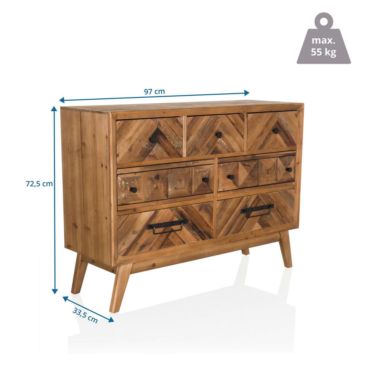 Sideboard Santjago Wood Xl Dunkelbraun B: 97 Cm - Dunkelbraun, MODERN, Holz (97/72/34cm) - MID.YOU