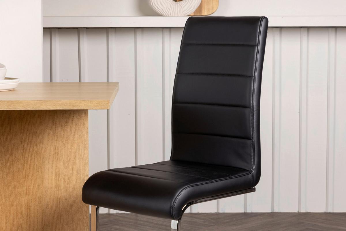 Tempo Schwingstuhl-Set Schwarz/Silberfarben B: 44 cm - Silberfarben/Schwarz, MODERN, Kunststoff/Metall (44/102/48cm) - Livetastic