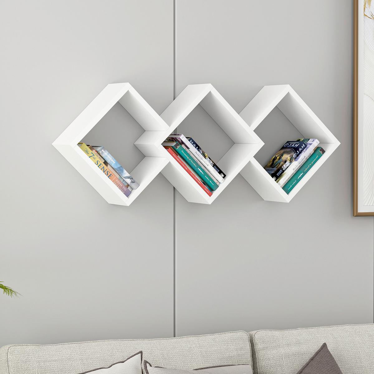 Wandregal Galaxy Weiß B: 102 Cm - Weiß, Design, Holzwerkstoff (102/42/20cm) - Livetastic