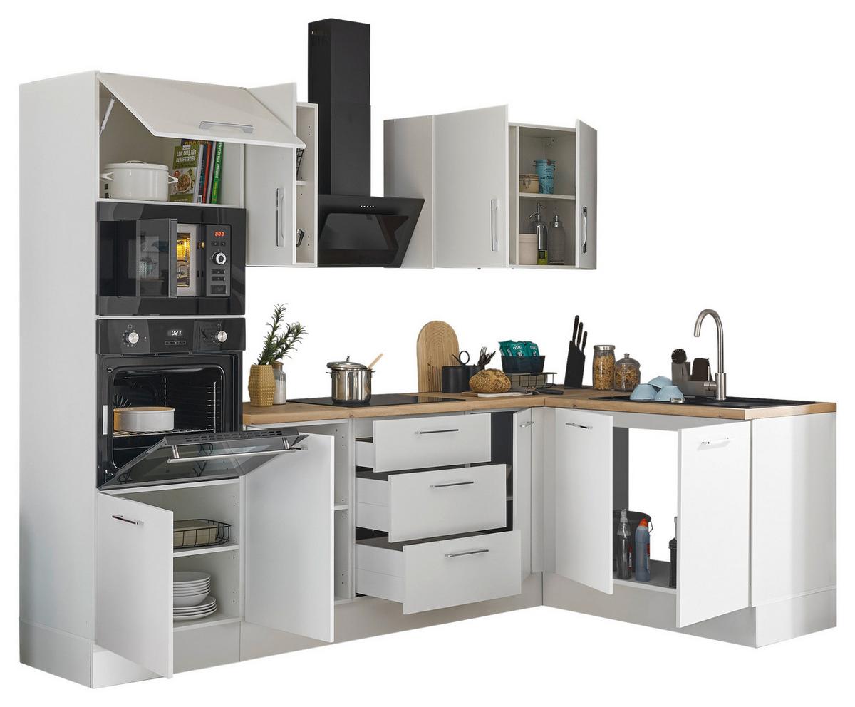 Eckküche Turin Weiß/Eiche Dekor 270x165 cm - Weiß/Eiche Artisan, Basics, Holzwerkstoff (270/165cm) - MID.YOU