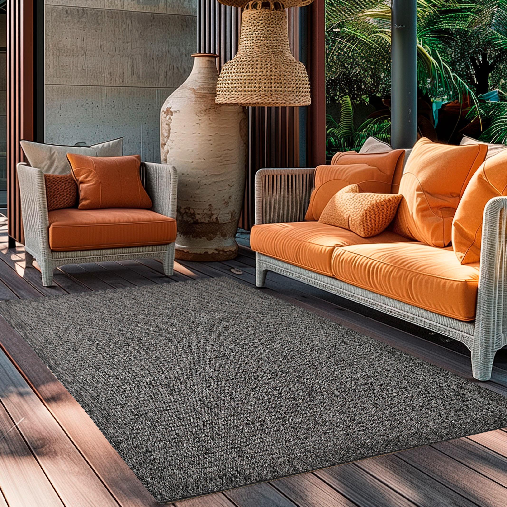 Outdoorteppich Giza 200 X 290 1410 Black - Schwarz, Basics, Textil (200/290cm) - Novel