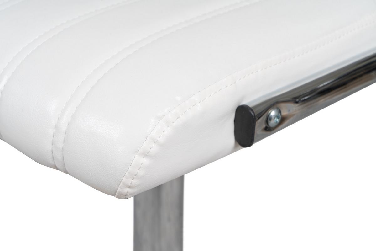 Barhocker Mit Lehne 2er-set Midnight Lederlook Weiß - Weiß, MODERN, Metall (51,5/109/43cm) - Kayoom