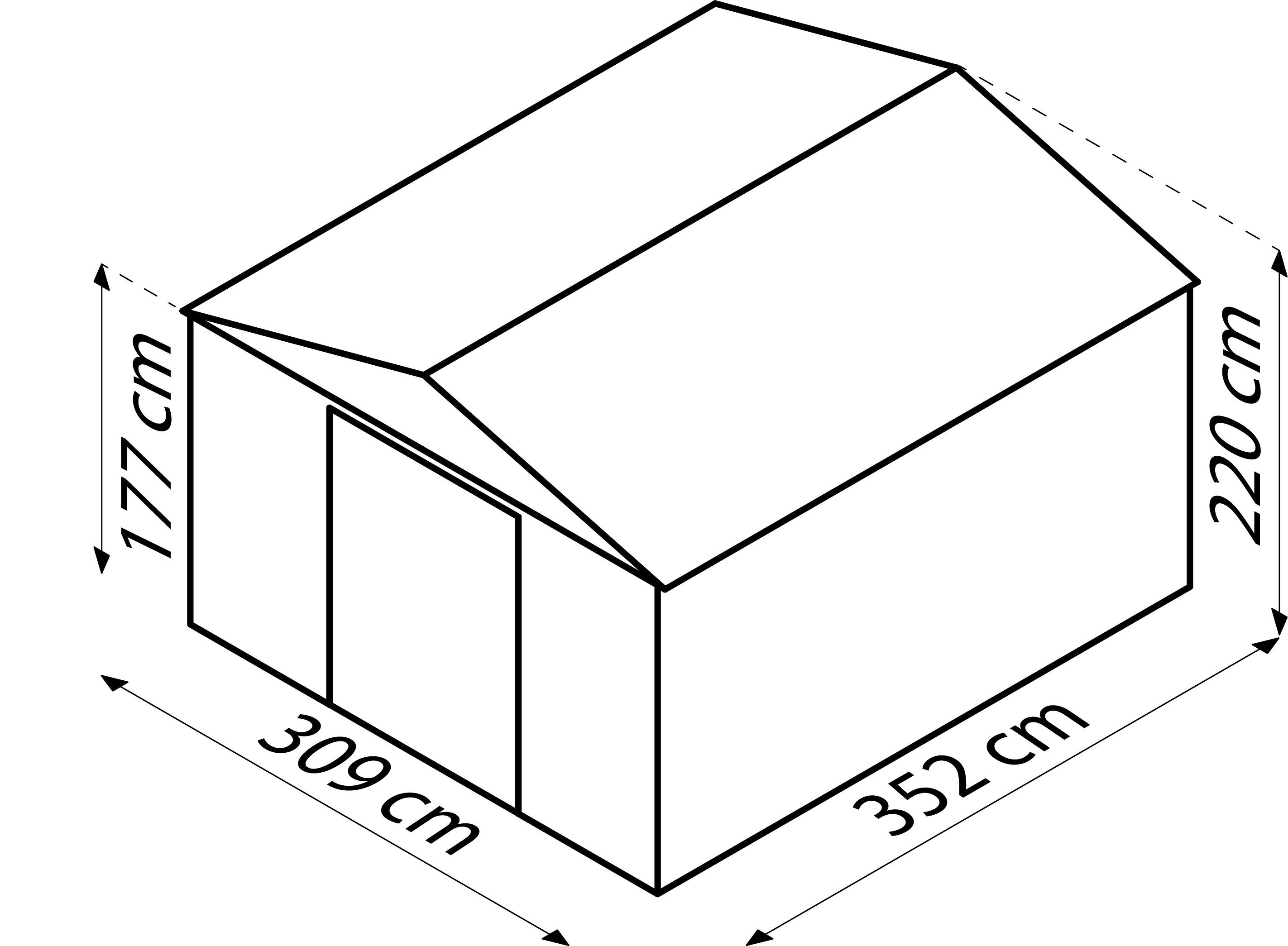 Gerätehaus Ohne Boden 366x220x366 Cm - Hellbraun, Basics, Metall (366/220/366cm)