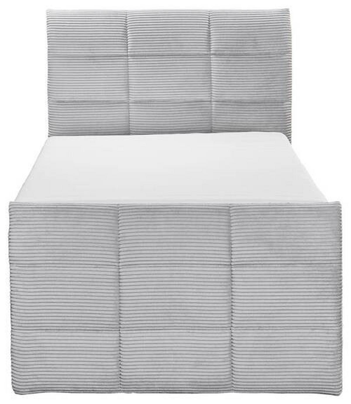 Boxspringbett Mit Topper & Bettkasten 120x200 Bolivia - Hellgrau/Schwarz, MODERN, Holzwerkstoff/Textil (120/200cm) - MID.YOU