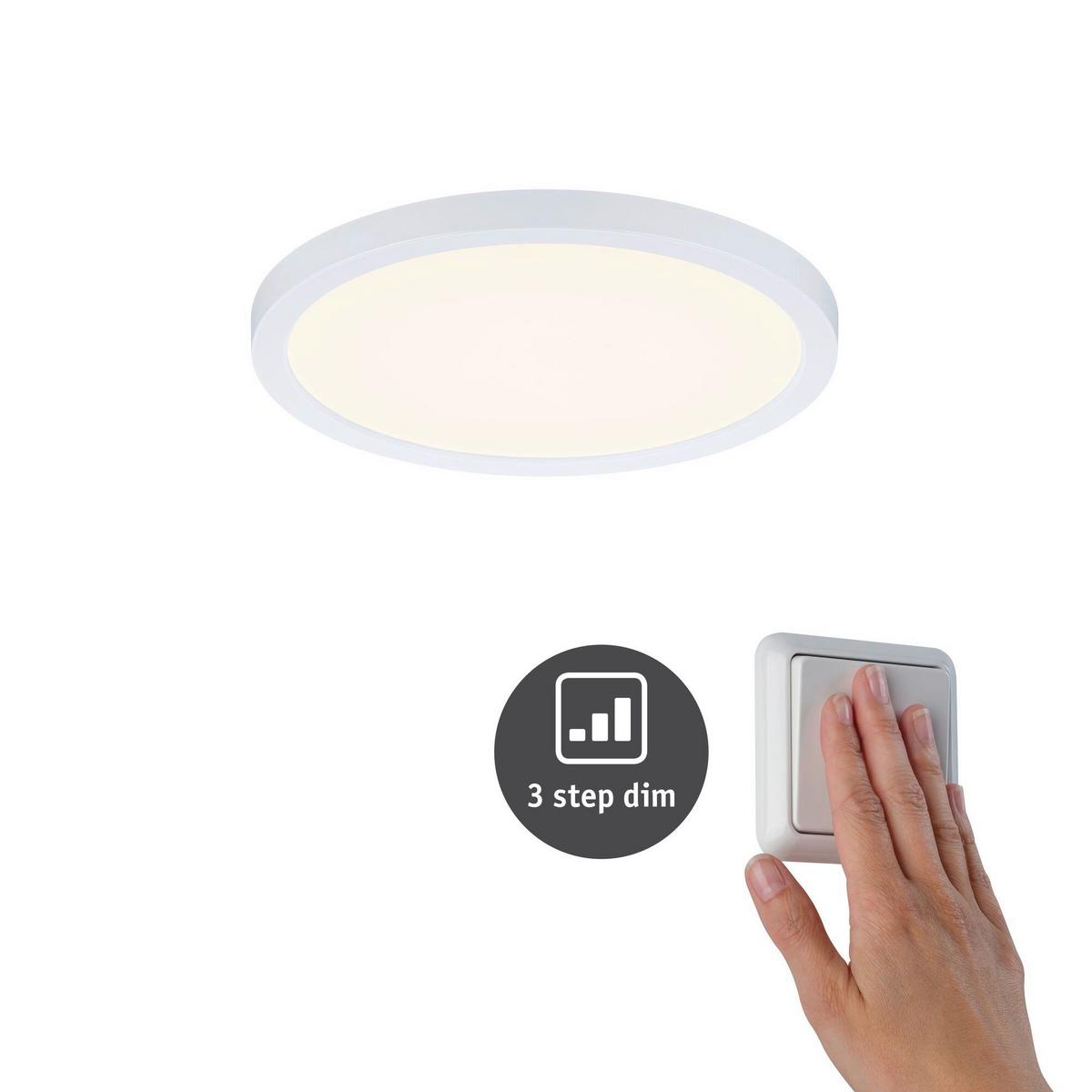 Led-paneel Ø 17,5 Cm Dimmbar - Weiß, Design, Kunststoff (17,5cm) - Paulmann