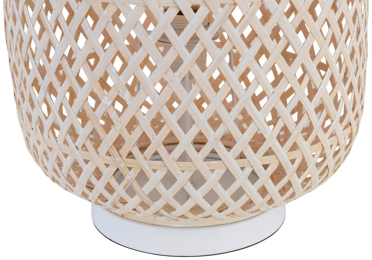 Stolná lampa ratan - biela, Modern, drevo (28/43cm) - Bessagi Home