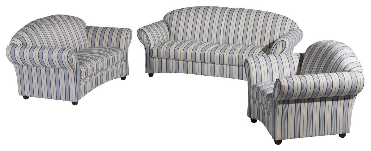Polstersessel Mit Armlehnen Corona Blau/beige - Blau/Beige, Design, Textil (96/85/81cm) - Max Winzer
