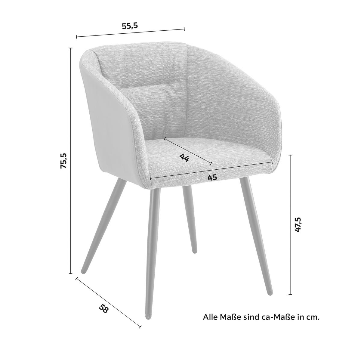 Jedálenská stolička Bianco pravá koža hnedá - hnedá/čierna, Modern, kov/koža (55,5/75,5/58cm) - Bessagi Home