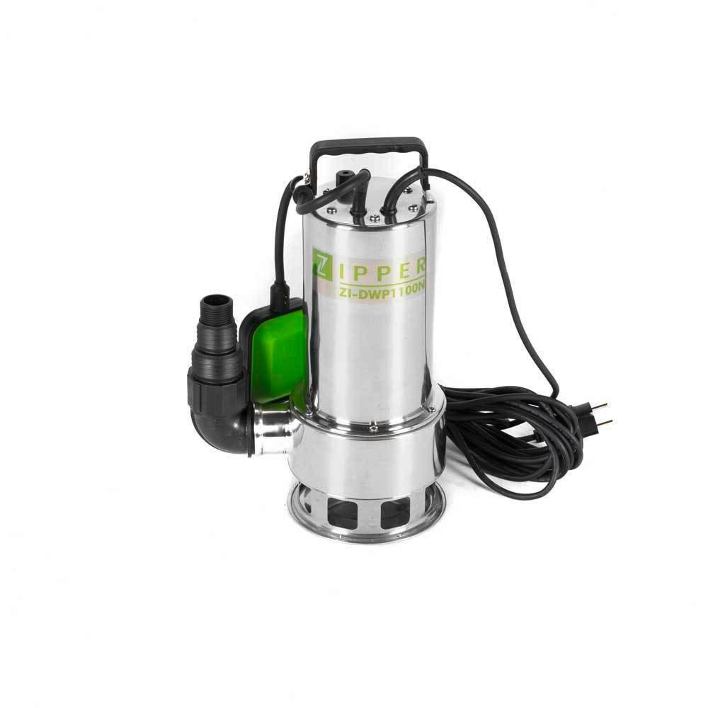 Kombipumpe 1100 W 15.000 L/h Schmutzwasser Mobiler Einsatz - Grün, Basics, Metall (26/40/17cm) - Zipper