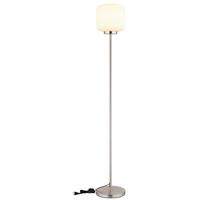 Stehleuchte Kladora Weiß Nickelfarben D: 24 cm - Weiß/Nickelfarben, KONVENTIONELL, Glas/Metall (24/157cm) - Globo