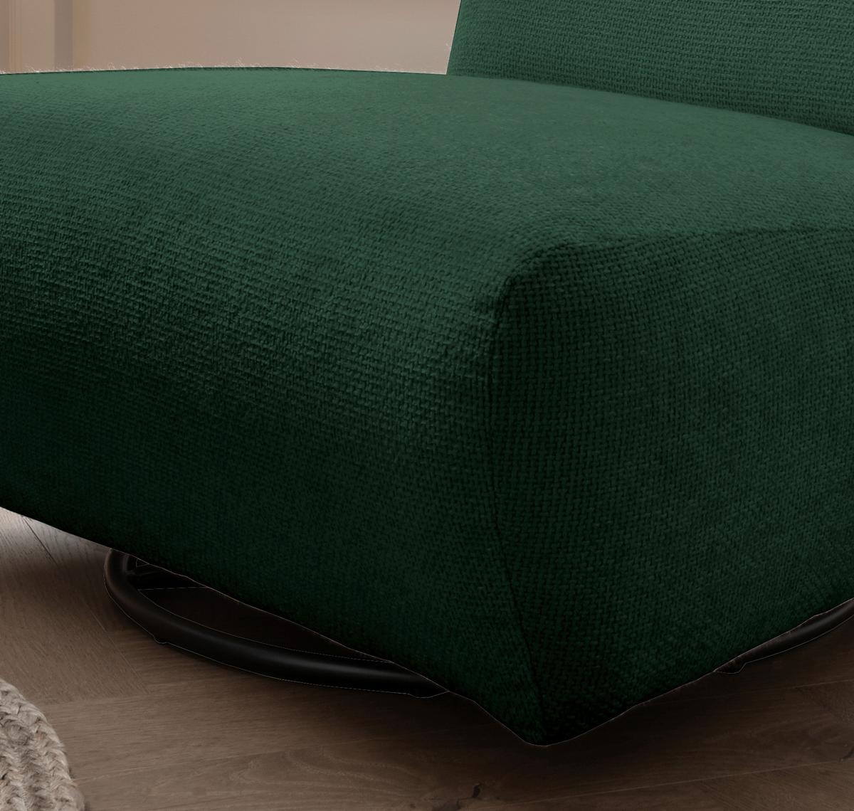 Xxl-sessel Cremallo Dunkelgrün Wippfunktion, Drehbar, B: 95cm - Dunkelgrün/Schwarz, Trend, Textil (95/77/94cm) - Livetastic