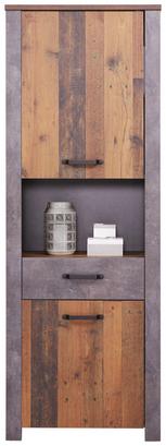 Stauraum hinter zwei Türen, einer Schublade und in einem offenen Fach Wohnzimmerschrank mit Türen und offenem Fach