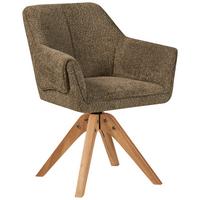 Stolička s podrúčkami hnedá - hnedá, Modern, drevo/textil (60/86,5/63,5cm) - MID.YOU