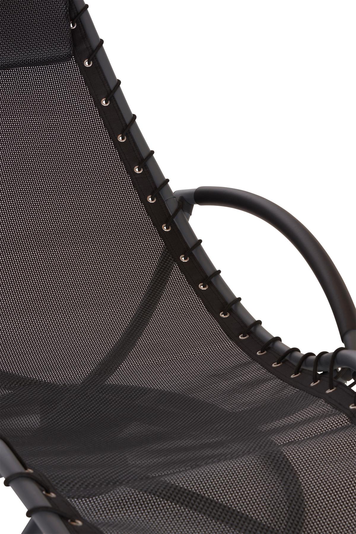 Bäderliege Sunny Stahl, Textilene Mit Kissen - Schwarz, MODERN, Textil/Metall (168/77/85cm) - Luca Bessoni