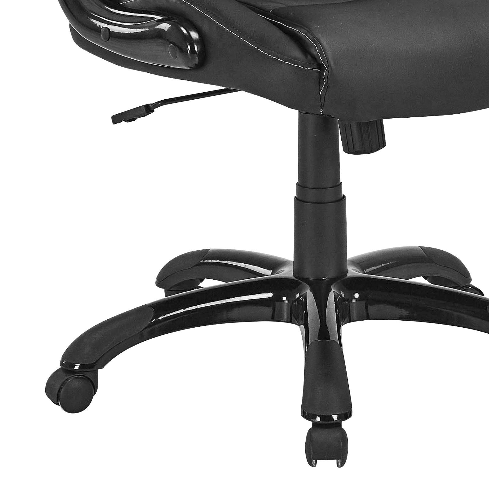 Chefsessel Orlando Mit Armlehnen Lederlook Schwarz - Schwarz, MODERN, Kunststoff/Textil (71/114-124/72cm)