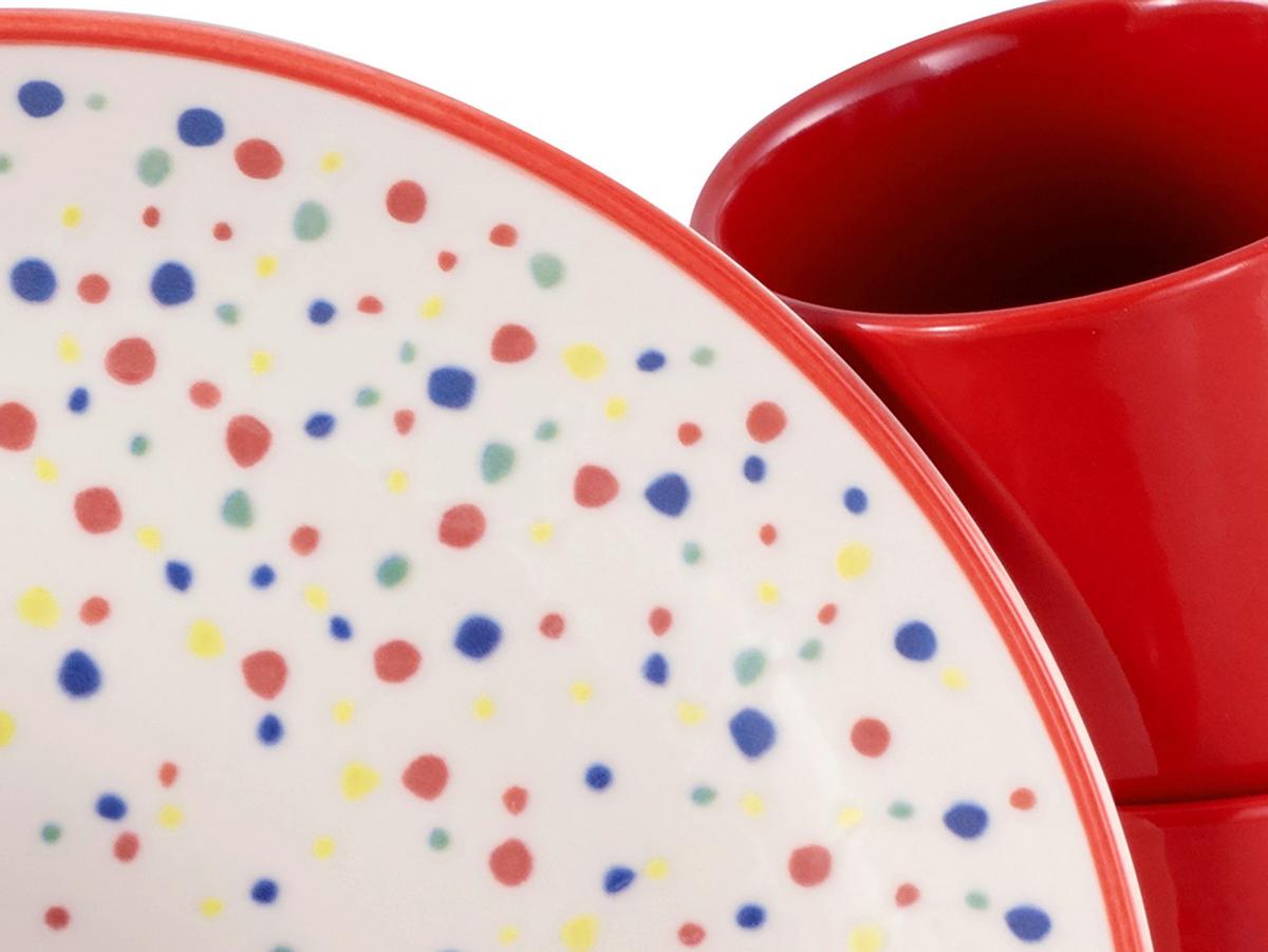 Kombiservice Joy Rot-bunt Creme, Rot 16-Tlg - Multicolor, Basics, Keramik - Creatable
